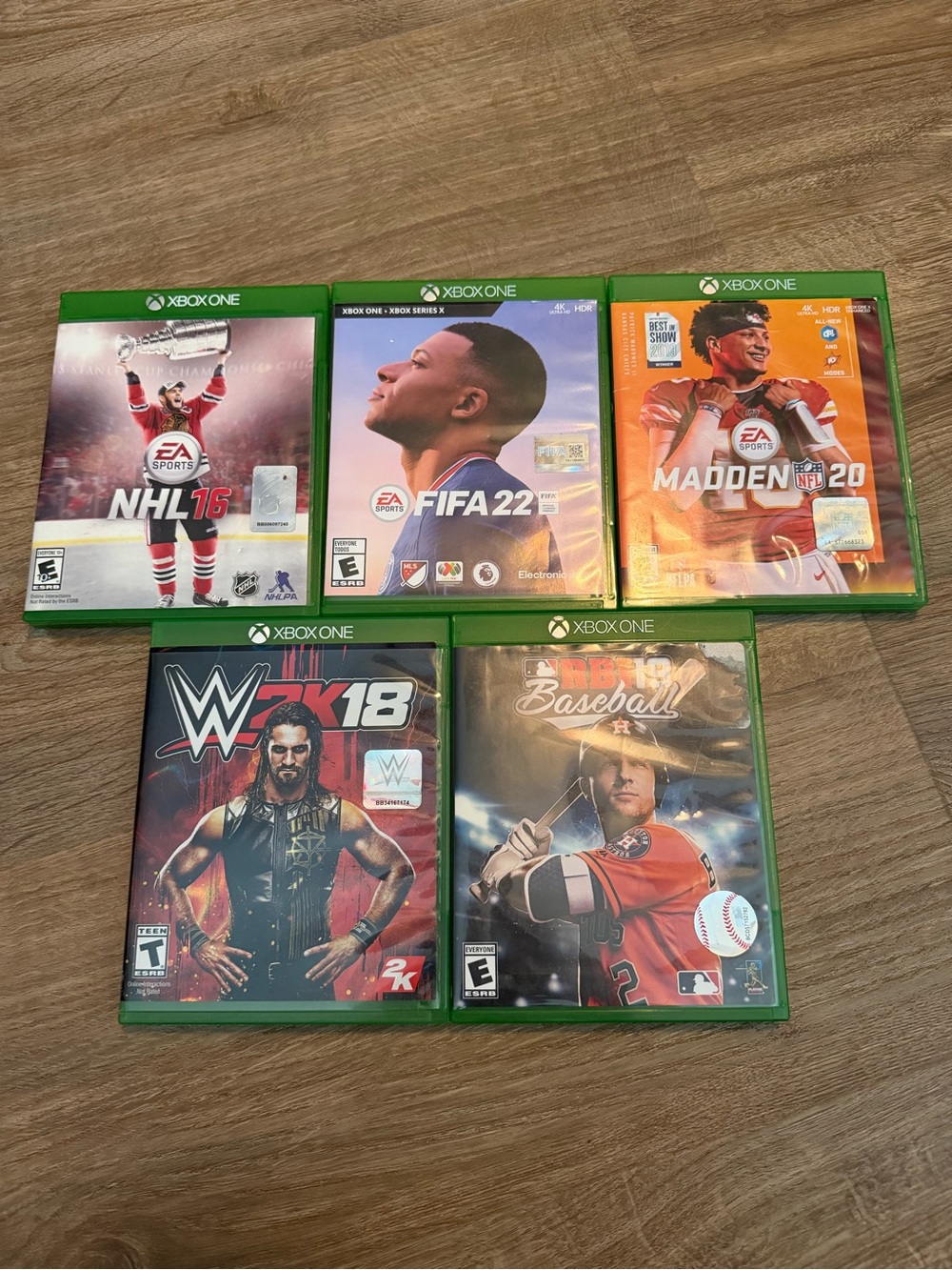 Xbox One Sports Game Bundle - Green Cases (EA, 2K)